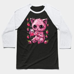 Cat Strawberry Jewelry Baseball T-Shirt